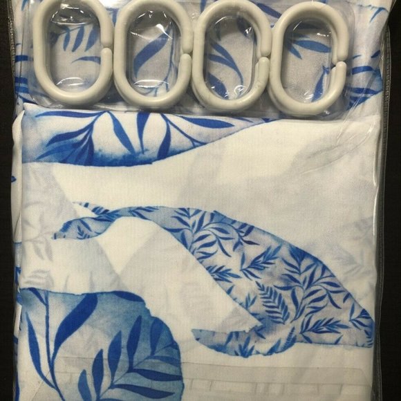 Oceanic Fabric Shower Curtain with Blue Whales  Sharp Shirter New - Picture 1 of 3